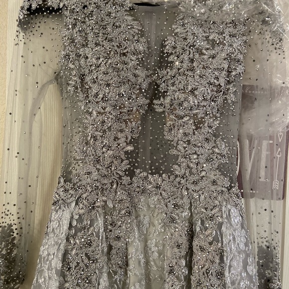 Silver Mac Duggal Evening Gown - Picture 8 of 12